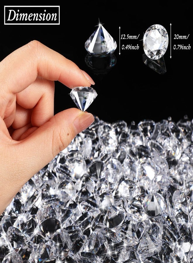 Mtlee 400 Pcs 0.8 Inch 20mm Clear Fake Diamonds Wedding Table Diamond Decor Scattering Crystal Diamonds for Decoration Vase Filler Jewelry for Wedding Anniversary Engagement Bridal Shower Party Decors - Image 3